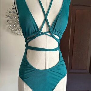 Teal Strappy Women's Swimsuit